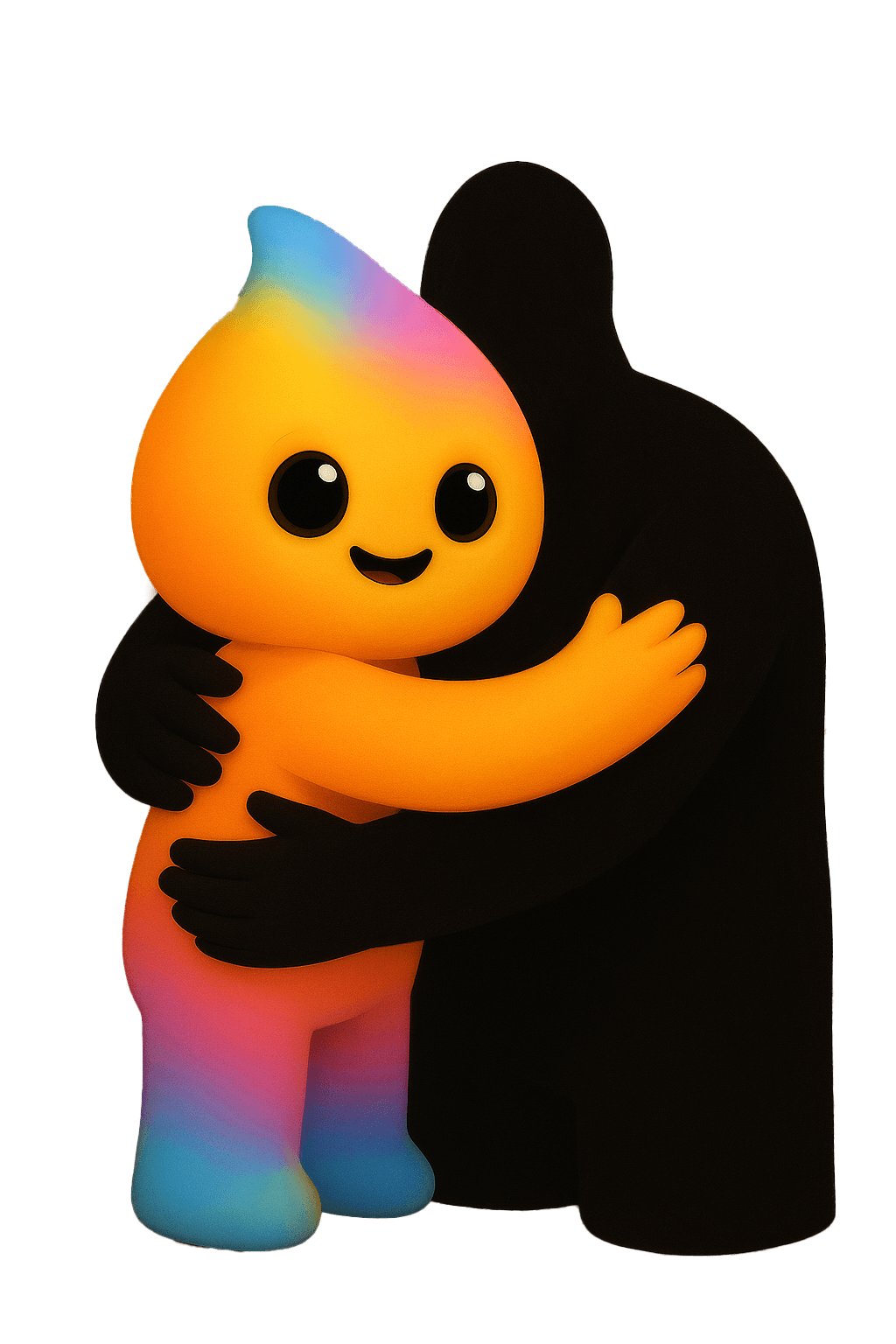 mascot hugging